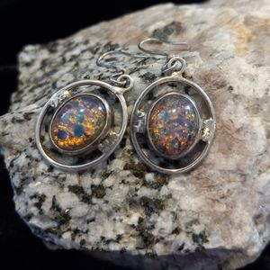 Unique Multicolored 925 Vintage Earrings